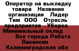 Оператор на выкладку товара › Название организации ­ Лидер Тим, ООО › Отрасль предприятия ­ Уборка › Минимальный оклад ­ 28 000 - Все города Работа » Вакансии   . Калининградская обл.,Пионерский г.